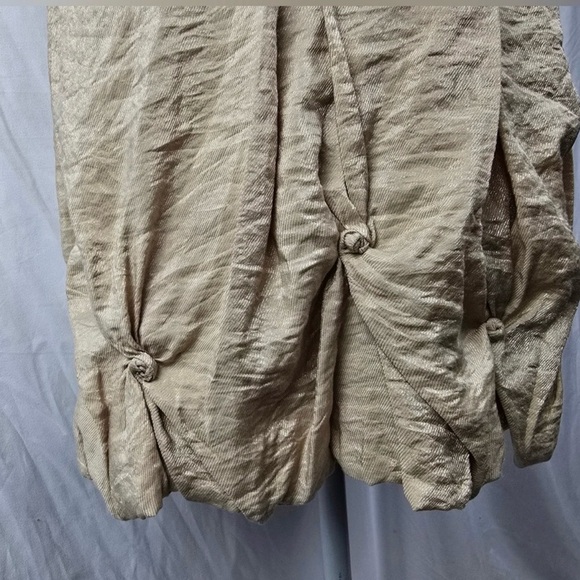 BCBGMaxAzria Metallic Gold Bubble Hem Mini Dress w/ Gold Sequin Women Size 12 - Picture 5 of 11